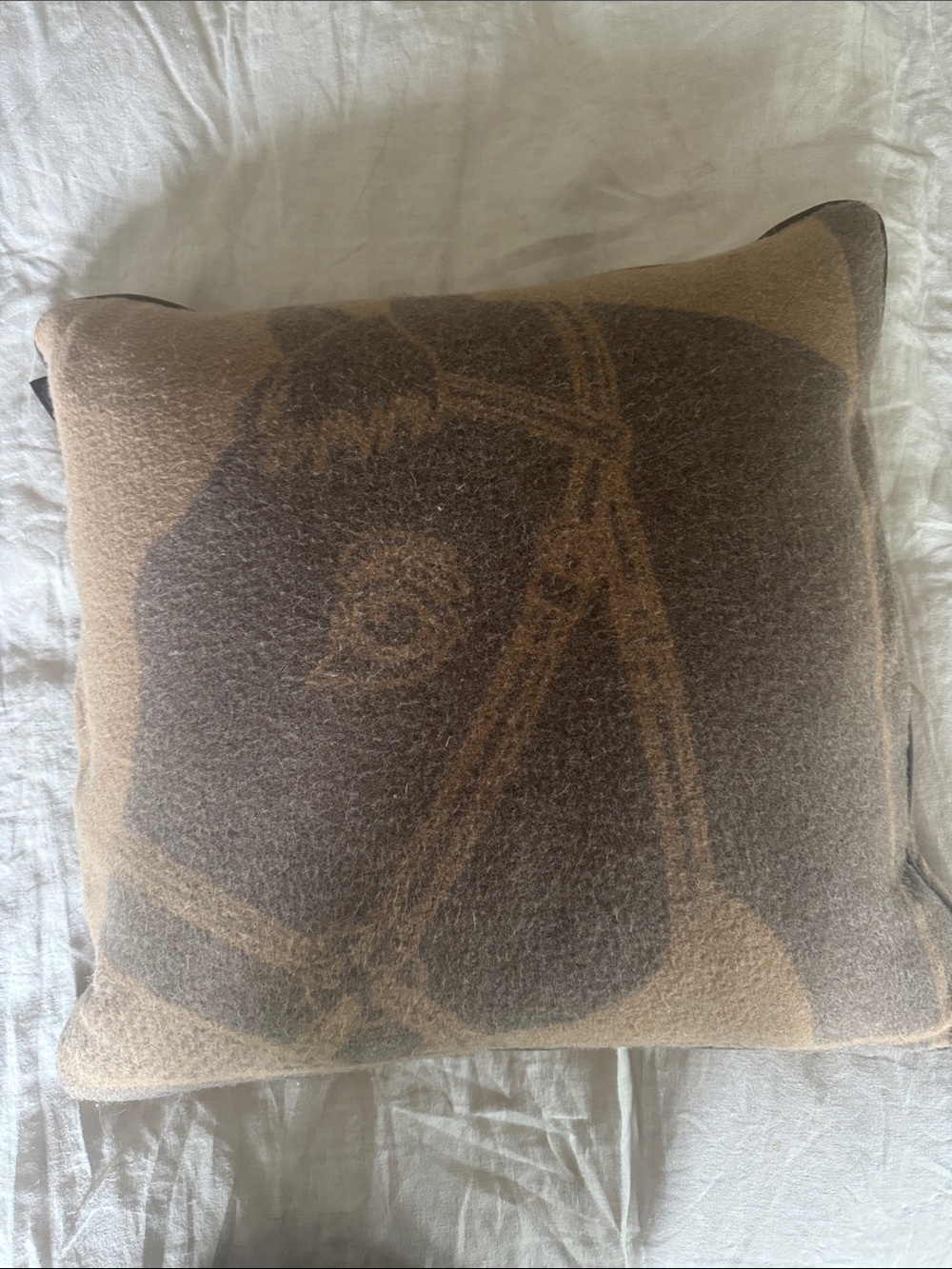 Adams Two-Tone Brown Equestrian Accent Pillow